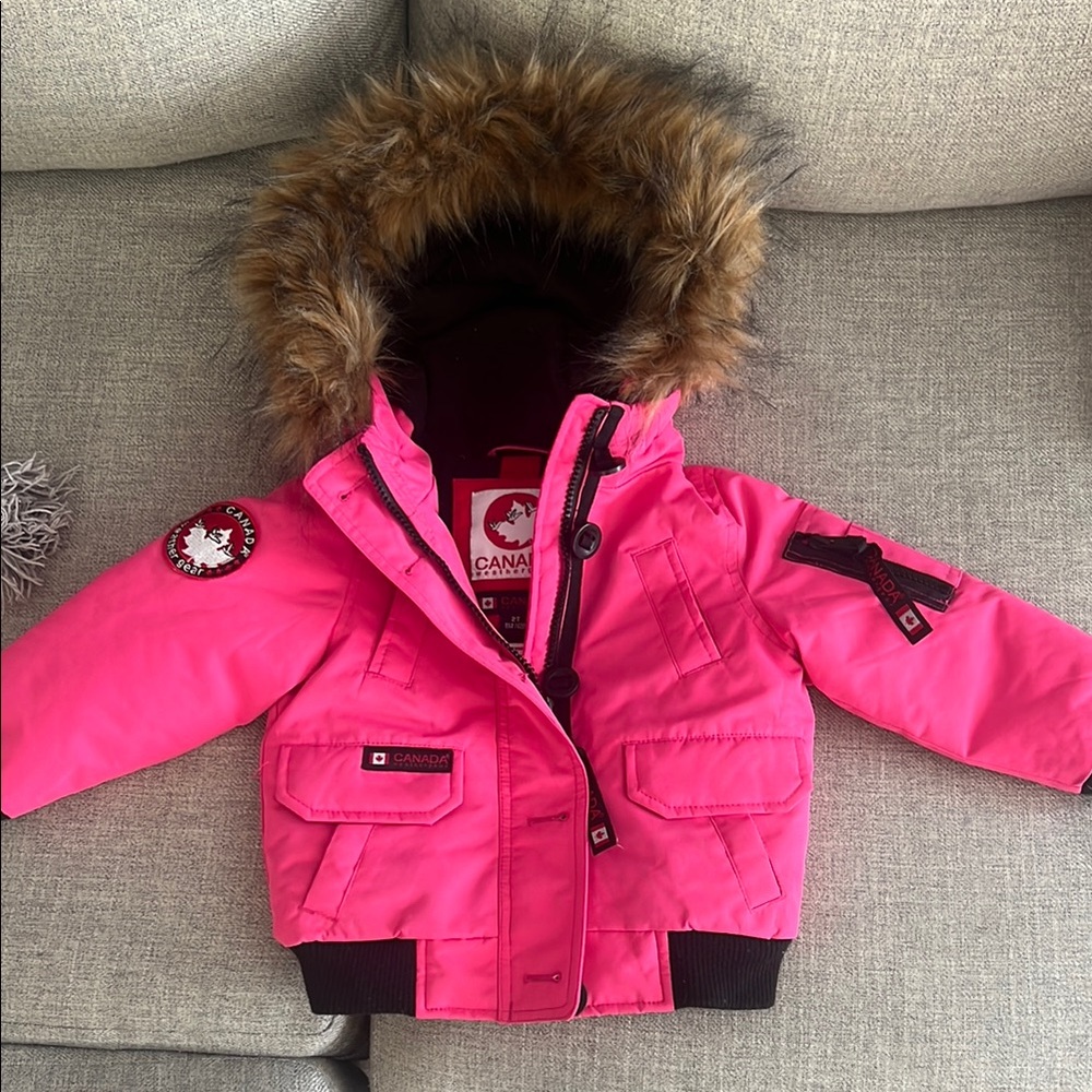 Canada Weather Gear Pink Fur-Trimmed Jacket Toddler 2T
